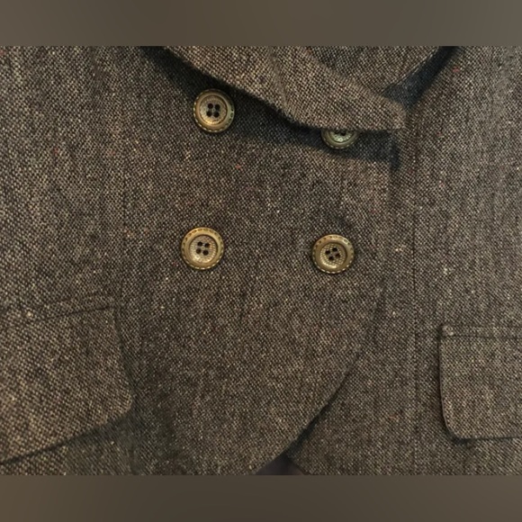 Grey Wool Blend Peplum Blazer - Picture 2 of 4